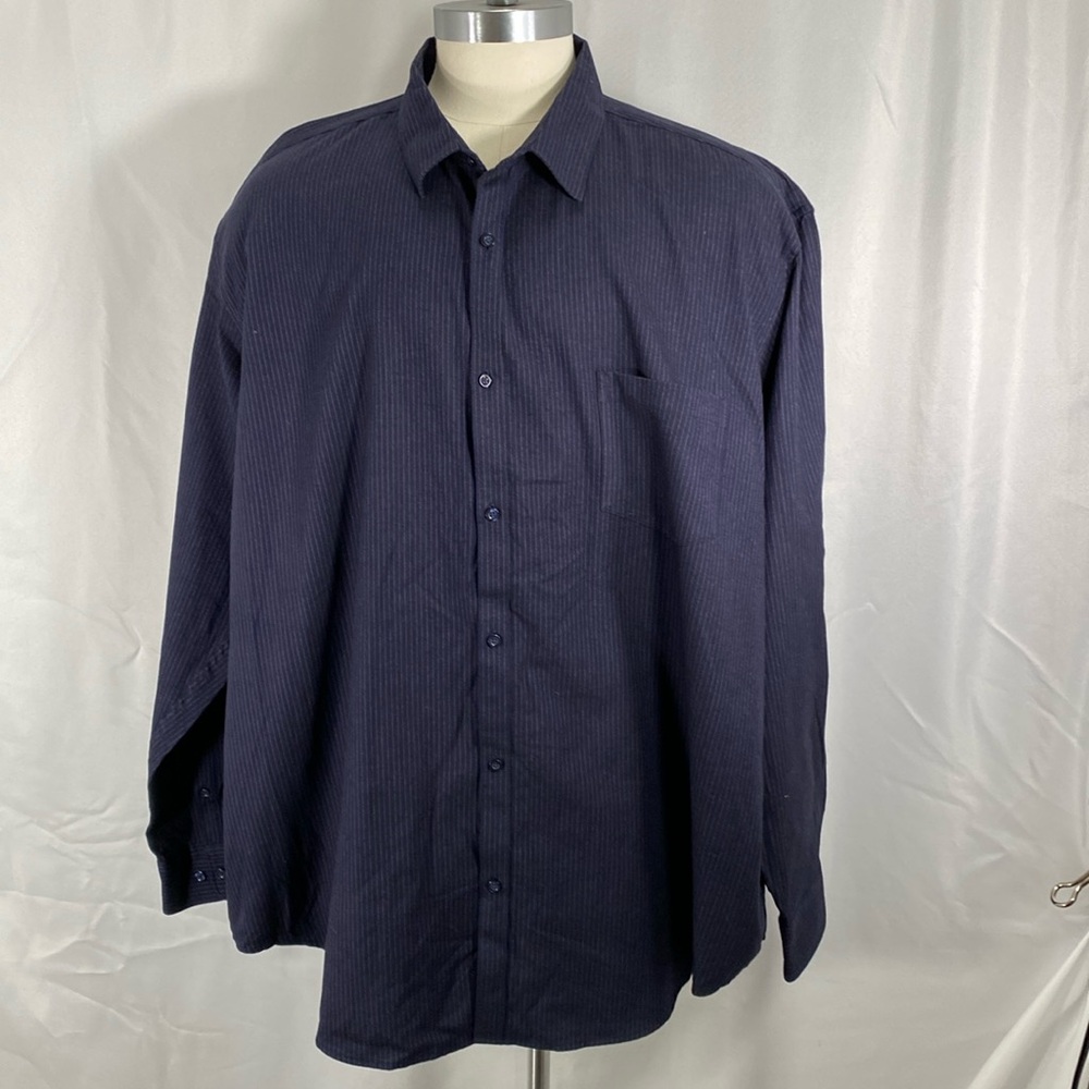 Liz Claiborne button up striped navy shirt cotton 4XLT business casual event new